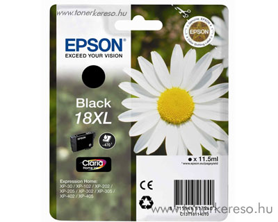 Epson T1811 (18XL) eredeti nagykap. fekete tintapatron T18114010 Epson Expression Home XP-405 tintasugaras nyomtathoz