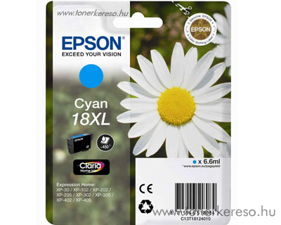 Epson T1812 (18XL) eredeti nagykap. cyan tintapatron T18124010 Epson Expression Home XP-422 tintasugaras nyomtathoz