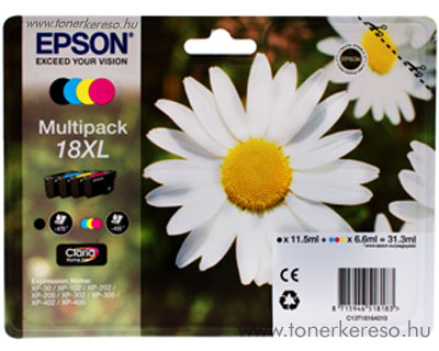 Epson T1816 (18XL) eredeti nagykap. multipack csomag T18164010 Epson Expression Home XP-312 tintasugaras nyomtathoz