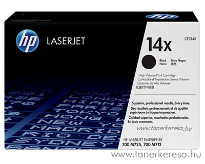 HP CF214X (No. 14X) eredeti lzertoner Bk fekete HP LaserJet Enterprise 700 MFP M725z lzernyomtathoz