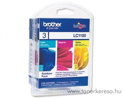 Brother DCP-6690 eredeti CMY tintapatron pack LC1100RBWBP Brother MFC-490CW tintasugaras nyomtathoz