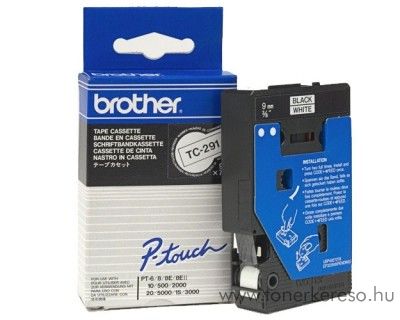 Brother eredeti TC291 black-white szalag BRTC291RB Brother P-Touch 8EII mtrixnyomtathoz