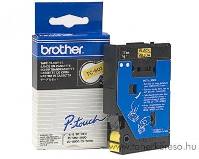 Brother eredeti TC601 black-yellow szalag BRTC601RB Brother P-Touch 8 mtrixnyomtathoz