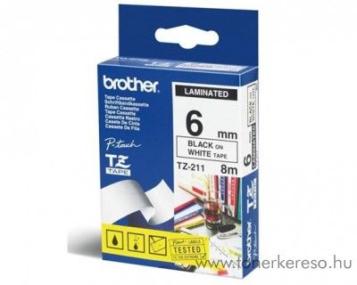 Brother eredeti TZe211 black-white szalag BRTZe211RB Brother P-Touch 550 mtrixnyomtathoz