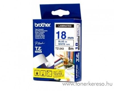 Brother eredeti TZe243 blue-white szalag BRTZe243RB