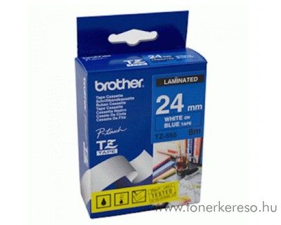 Brother eredeti TZe555 white-blue szalag BRTZe555RB