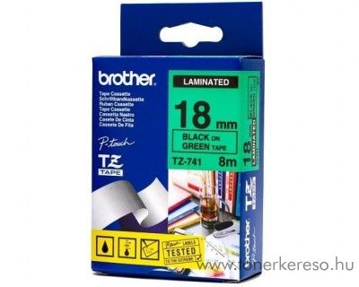 Brother eredeti TZe741 black-green szalag BRTZe741RB Brother P-Touch 2460 mtrixnyomtathoz