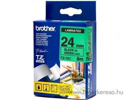 Brother eredeti TZe751 black-green szalag BRTZe751RB Brother P-Touch 2470 mtrixnyomtathoz