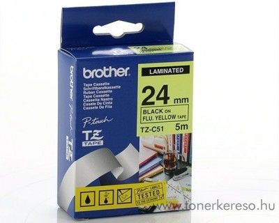 Brother eredeti TZeC51 black-yellow szalag BRTZeC51RB Brother P-Touch 550 mtrixnyomtathoz