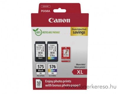 Canon PG576XL/CL576XL eredeti multipack + 50 fotpapr 5437C006 Canon Pixma TR4751i tintasugaras nyomtathoz