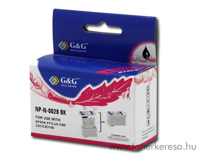 Epson C60 fekete tintapatron G&G GGT028 Epson Stylus C60 tintasugaras nyomtathoz