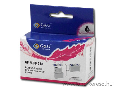 Epson C62/CX3200 fekete tintapatron G&G GGT040 Epson Stylus C62 tintasugaras nyomtathoz