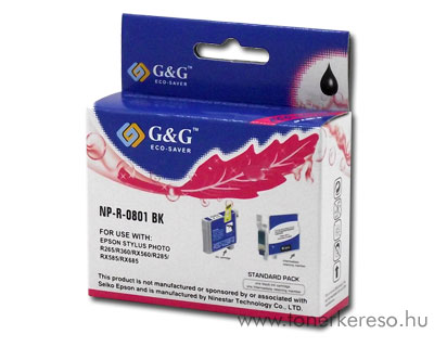 Epson Photo R265/R360/RX560 fekete tintapatron GGT0801BK Epson Stylus Photo PX720WD tintasugaras nyomtathoz