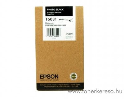 Epson T6031 eredeti photo fekete black tintapatron C13T603100 Epson Stylus Pro 7880 tintasugaras nyomtathoz