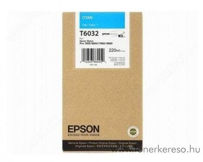 Epson T6032 eredeti cyan nagykap. tintapatron C13T603200 Epson Stylus Pro 9800 tintasugaras nyomtathoz