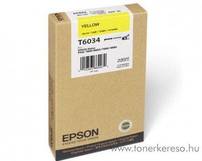 Epson T6034 eredeti yellow nagykap. tintapatron C13T603400 Epson Stylus Pro 7800 Xrite Eye One Pro Epson Edition tintasugaras nyomtathoz