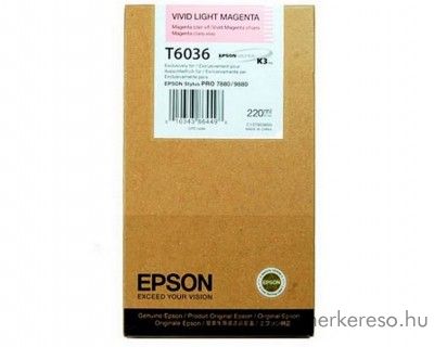 Epson T6036 eredeti photo light magenta tintapatron C13T603600 Epson Stylus Pro 7880 tintasugaras nyomtathoz