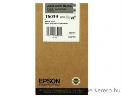 Epson T6039 eredeti light light black tintapatron C13T603900 Epson Stylus Pro 7880 tintasugaras nyomtathoz
