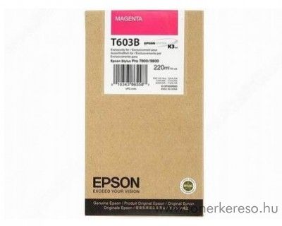 Epson T603B eredeti magenta nagykap. tintapatron C13T603B00 Epson Stylus Pro 9800 Xrite Eye One Pro Epson Edition tintasugaras nyomtathoz