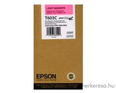 Epson T603C eredeti light magenta tintapatron C13T603C00 Epson Stylus Pro 7800 Xrite Eye One Pro Epson Edition tintasugaras nyomtathoz