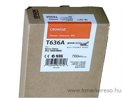Epson T636A eredeti orange tintapatron C13T636A00 Epson Stylus Pro 9900 tintasugaras nyomtatóhoz