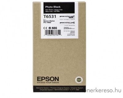 Epson T6531 eredeti photo fekete black tintapatron C13T653100