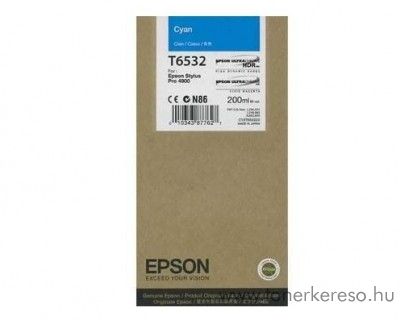 Epson T6532 eredeti cyan tintapatron C13T653200 Epson Stylus Pro 4900 SpectroProofer UV tintasugaras nyomtathoz