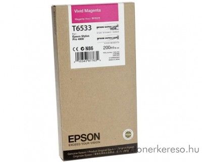 Epson T6533 eredeti photo magenta tintapatron C13T653300 Epson Stylus Pro 4900 SpectroProofer UV tintasugaras nyomtathoz