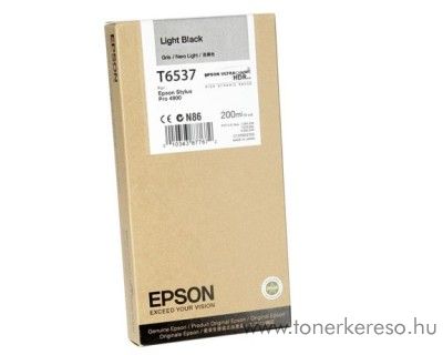 Epson T6537 eredeti light black tintapatron C13T653700 Epson Stylus Pro 4900 SpectroProofer UV tintasugaras nyomtathoz