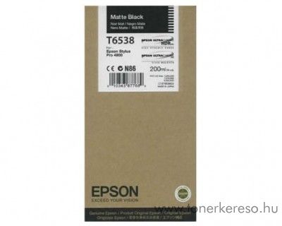 Epson T6538 eredeti matt fekete black tintapatron C13T653800 Epson Stylus Pro 4900 tintasugaras nyomtathoz