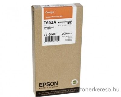 Epson T653A eredeti orange tintapatron C13T653A00 Epson Stylus Pro 4900 SpectroProofer tintasugaras nyomtathoz