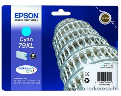 Epson T7902 eredeti cyan nagykap. tintapatron C13T79024010 Epson WorkForce Pro WF-5690DWF tintasugaras nyomtathoz