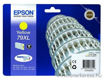 Epson T7904 eredeti yellow nagykap. tintapatron C13T79044010 Epson WorkForce Pro WF-5690DWF tintasugaras nyomtathoz