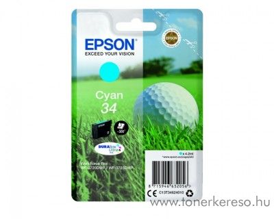 Epson WF-3720DWF eredeti cyan tintapatron T34624010 Epson WorkForce Pro WF-3720DWF tintasugaras nyomtathoz