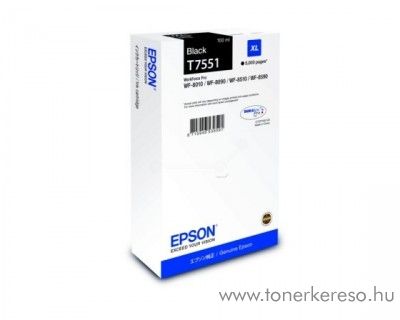 Epson WF-8010DW (T7551) eredeti black tintapatron C13T755140 Epson WorkForce Pro WF-8090DW tintasugaras nyomtathoz