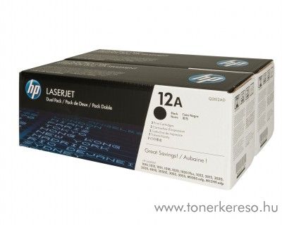 HP 12A eredeti fekete black dupla toner Q2612AD HP LaserJet 1018 lzernyomtathoz