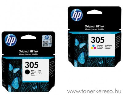 HP 305 fekete / 305 sznes eredeti tintapatron csomag HP DeskJet 2722 All-in-One Printer tintasugaras nyomtathoz