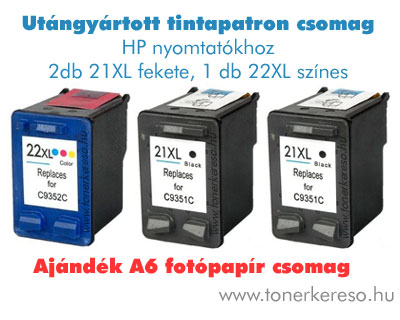 HP 21XL + HP22XL multipack ajndk fotpaprral HP DeskJet F335 tintasugaras nyomtathoz