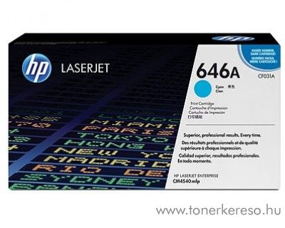 HP CF031A (No. 646A) eredeti cyan toner CM4540 HP Color LaserJet CM4540F lzernyomtathoz