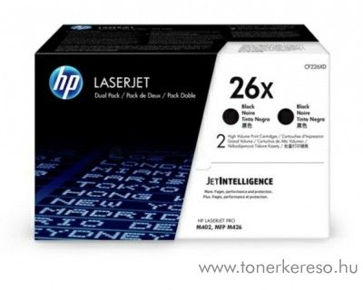 HP LaserJet Pro M402/M426 (26X) 2db eredeti black toner CF226XD HP LaserJet Pro M426n lézernyomtatóhoz