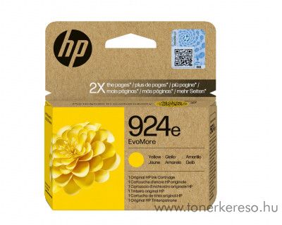 HP Officejet Pro 8122 No.924e EvoMore yellow tintapatron 4K0U9NE HP OfficeJet Pro 8135e tintasugaras nyomtathoz