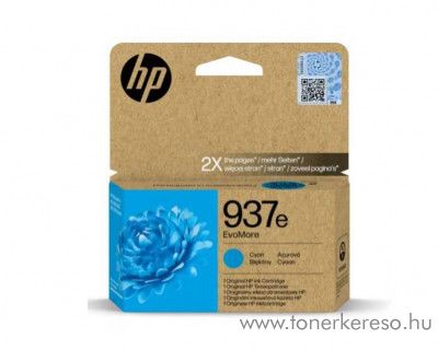 HP Officejet Pro 9122 No.937e EvoMore cyan tintapatron 4S6W6NE HP OfficeJet Pro 9122e tintasugaras nyomtathoz