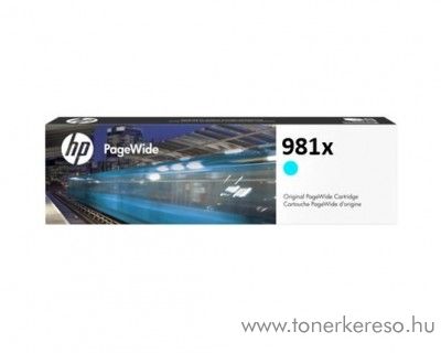 HP PW Enterprise 556dn (981x) eredeti cyan tintapatron L0R09A HP PageWide Enterprise Color Flow MFP 586f tintasugaras nyomtathoz