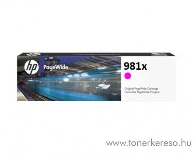 HP PW Enterprise 556dn (981x) eredeti magenta tintapatron L0R10A HP PageWide Enterprise Color Flow MFP 586z tintasugaras nyomtathoz