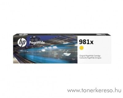 HP PW Enterprise 556dn (981x) eredeti yellow tintapatron L0R11A HP PageWide Enterprise Color Flow MFP 586z tintasugaras nyomtathoz