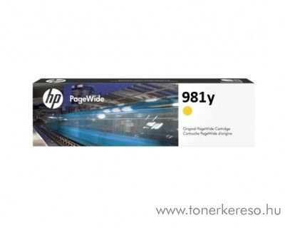 HP PW Enterprise 556dn (981y) eredeti yellow tintapatron L0R15A HP PageWide Enterprise Color 550 Series tintasugaras nyomtathoz