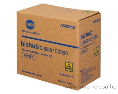 Konica Minolta Bizhub C 3350/3850 eredeti yellow toner A5X0250 Konica Minolta Bizhub C3850 fnymsolhoz