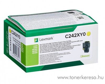 Lexmark C2535dw eredeti extra nagy kap.yellow toner C242XY0 Lexmark C2425dw lzernyomtathoz