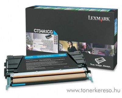 Lexmark C734/X734 eredeti cyan toner C734A1CG Lexmark C736dtn lzernyomtathoz