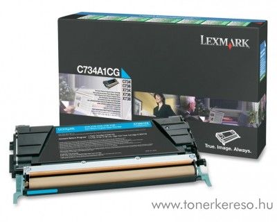 Lexmark C734/X734 eredeti cyan toner C734A1CG Lexmark X736de lzernyomtathoz